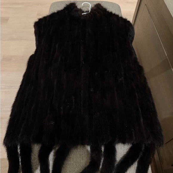 Elegan  Brown Real Mink Fur Vest - Picture 11 of 16